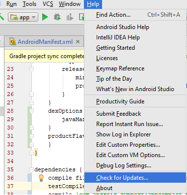 How to upgrade Android Studio  to new versions or Android Studio  ? - ElseBazaar
