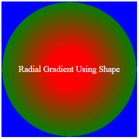 radial gradient with circle shape.