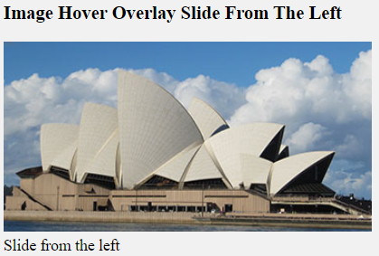 CSS Image Hover Overlay Slide from the left - ElseBazaar